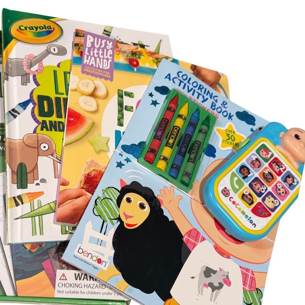 Kids Activity Book Bundle Crayola Bendon Skillmatics CoComelon Coloring Stickers